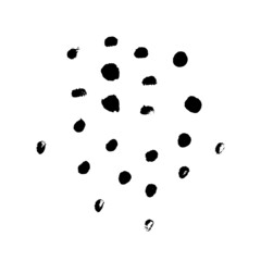 Grunge black dots isolated on white, vector