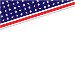 US abstract flag symbols corner border frame with empty space for text.	
