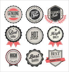 Obraz premium Collection of shields badges and labels retro style 