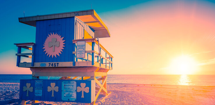 Miami South Beach sunrise, special photographic processing