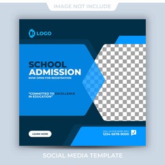 Obraz premium Editable Back To School Admission Template Mockup