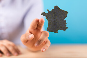 modern france map of the country 3d