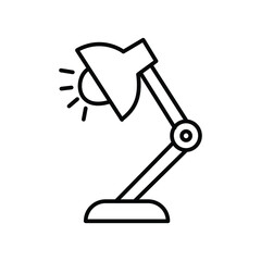 Table Lamp to study line icon