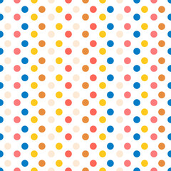 Polka dot colorful celebration circle seamless pattern