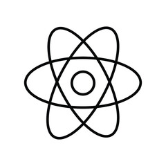 Atom Nuclear Science Symbol line icon