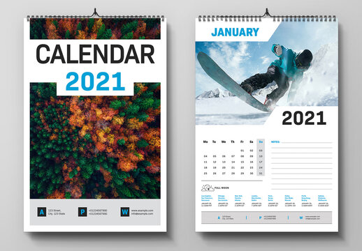 2021 Wall Calendar Layout