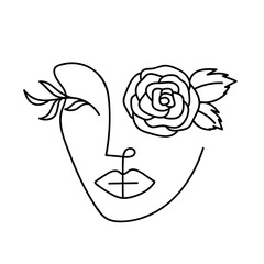 Continuous line, fashion concept, beauty minimalist design for t-shirt, vector illustration