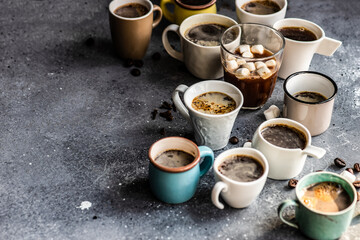 Variety of coffee drinks