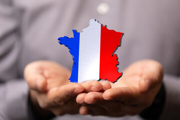 modern france map of the country 3d