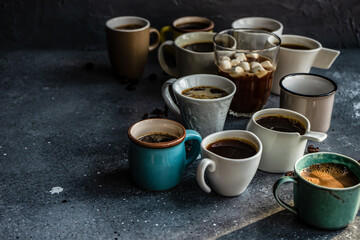 Obraz na płótnie Canvas Variety of coffee drinks