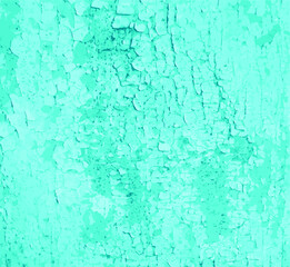 Cracked painted blue teal board with texture and grunge finish
