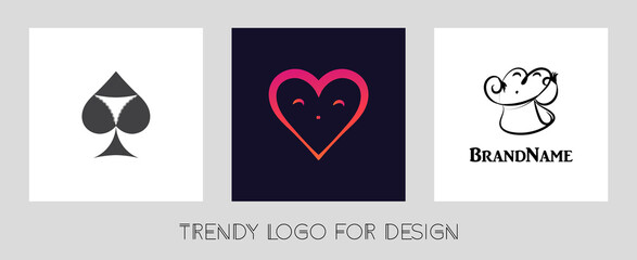 3 trendy vector logos for design
