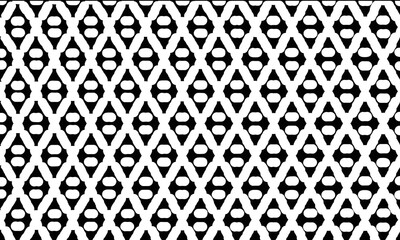 black and white geometric pattern of rhombus shapes.