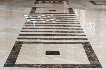 marble tiled floor with abstract geometric pattern