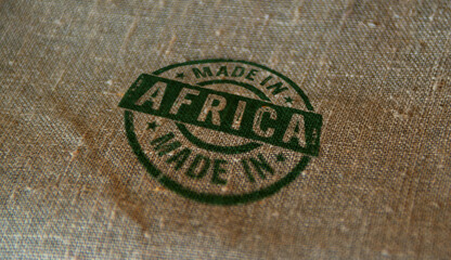 Fototapeta na wymiar Made in Africa stamp and stamping