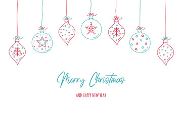 Christmas card with balls. Vector