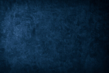 Beautiful Abstract Grunge Decorative Navy Blue Dark Stucco Wall Background. Art Rough Stylized Texture Banner With Space For Text