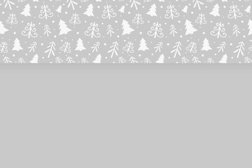 Christmas background with cute trees. Vector