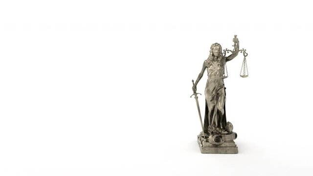 4k Video Lady Justice Statue, Prores 4444