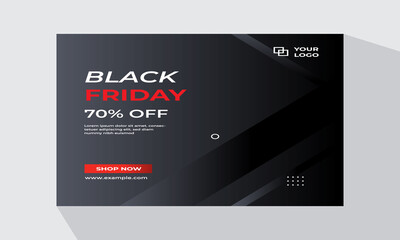 Black Friday sale banner for social media post template .