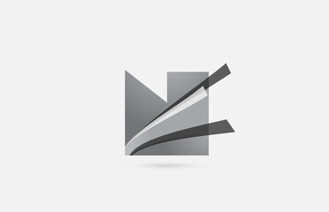 grey black N alphabet letter logo icon for company. Creative design for business and corporate