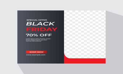 Black Friday sale banner for social media post template .
