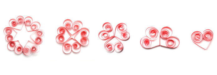 Heart of origami paper quilling symbols