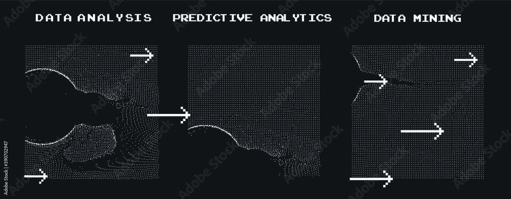 Aufkleber Vector abstract 3D big data visualization. Concept of complexity analysis for smart business planning.