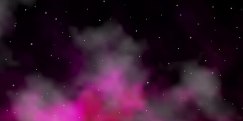 Dark Pink vector texture with beautiful stars.