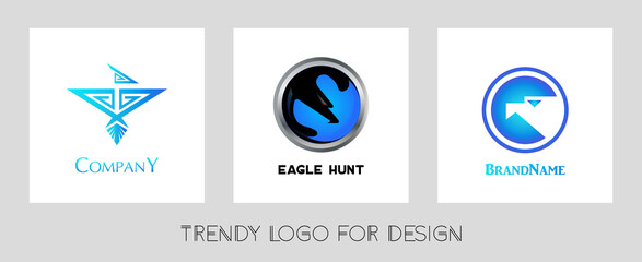 3 trendy vector logos for design