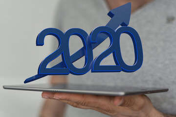 business year 2020 up goals and success illustration