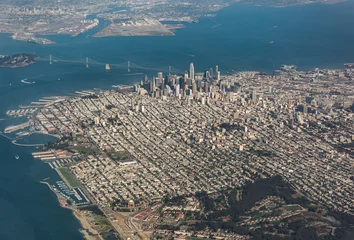 Foto auf Alu-Dibond San Francisco Downtown - United States of America - aerial view  © Mario Hagen