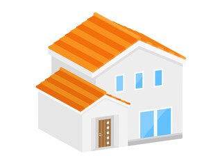 住宅の立体アイコンイラスト