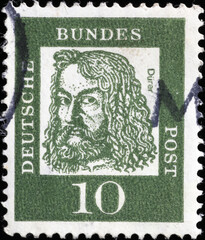 Albrecht Durer on old german postage stamp