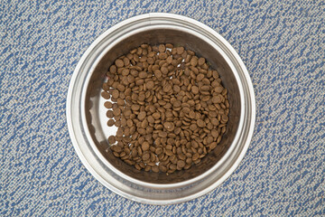 Iron bowl for dog food. Accessory for Pets.