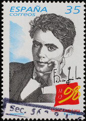 Federico Garcia Lorca on spanish postage stamp