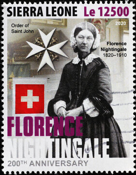Florence Nightingale on postage stamp