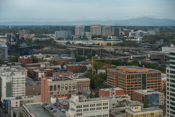 Naklejka premium Overlook of Portland downtown, Oregon