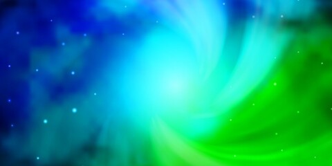 Obraz premium Light Blue, Green vector texture with beautiful stars.