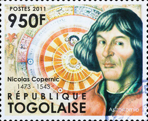 Nicolaus Copernicus on postage stamp of Togo