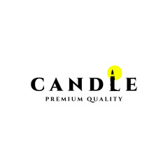 candle logo typography line art vector illustration design