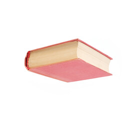 Book in pink cover with white sheets isolated on a white background