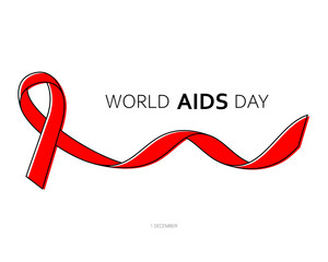 1st December World AIDS Day. Vector illustration