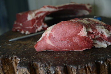 Fresh raw red meat cut