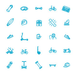 Extreme sports icon set. Vector icons