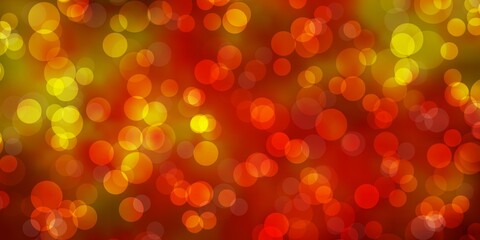 Light Orange vector pattern with circles.