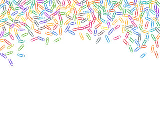 Stationary paperclips isolated on white background