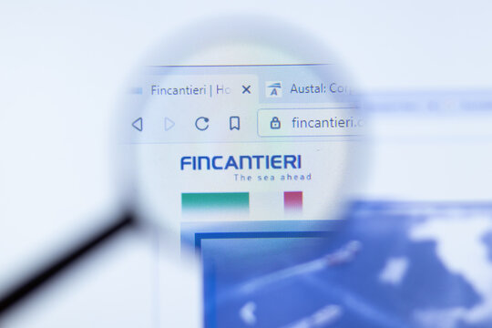 Moscow, Russia - 1 June 2020: Fincantieri website with logo , Illustrative Editorial