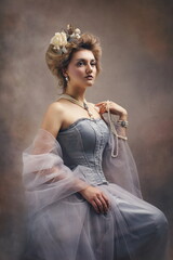 girl styled like an antic princess