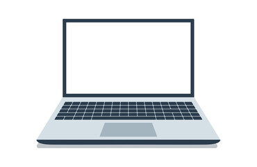 Open laptop with white screen. laptop layout in flat style isolated on white background, device screen layout. Vector illustration.Moondes_07-10-2020-1